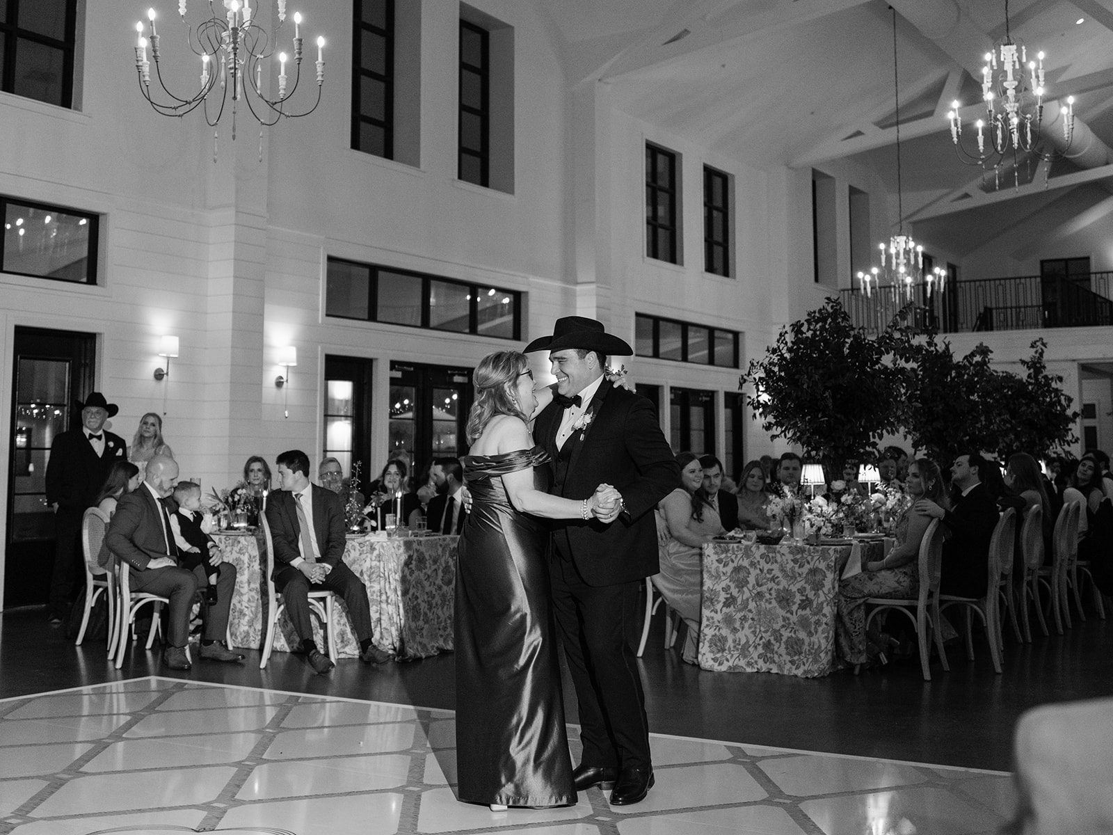 Black tie reception celebration at Boxwood Manor near Houston, Texas