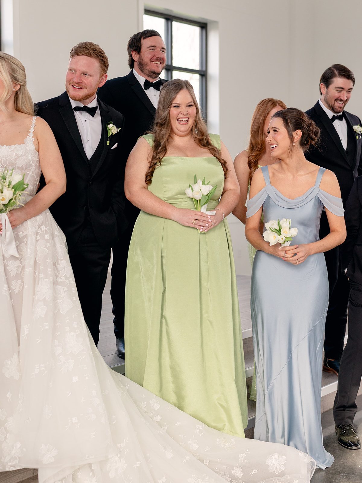 Black tie wedding party at Boxwood Manor near Houston, Texas