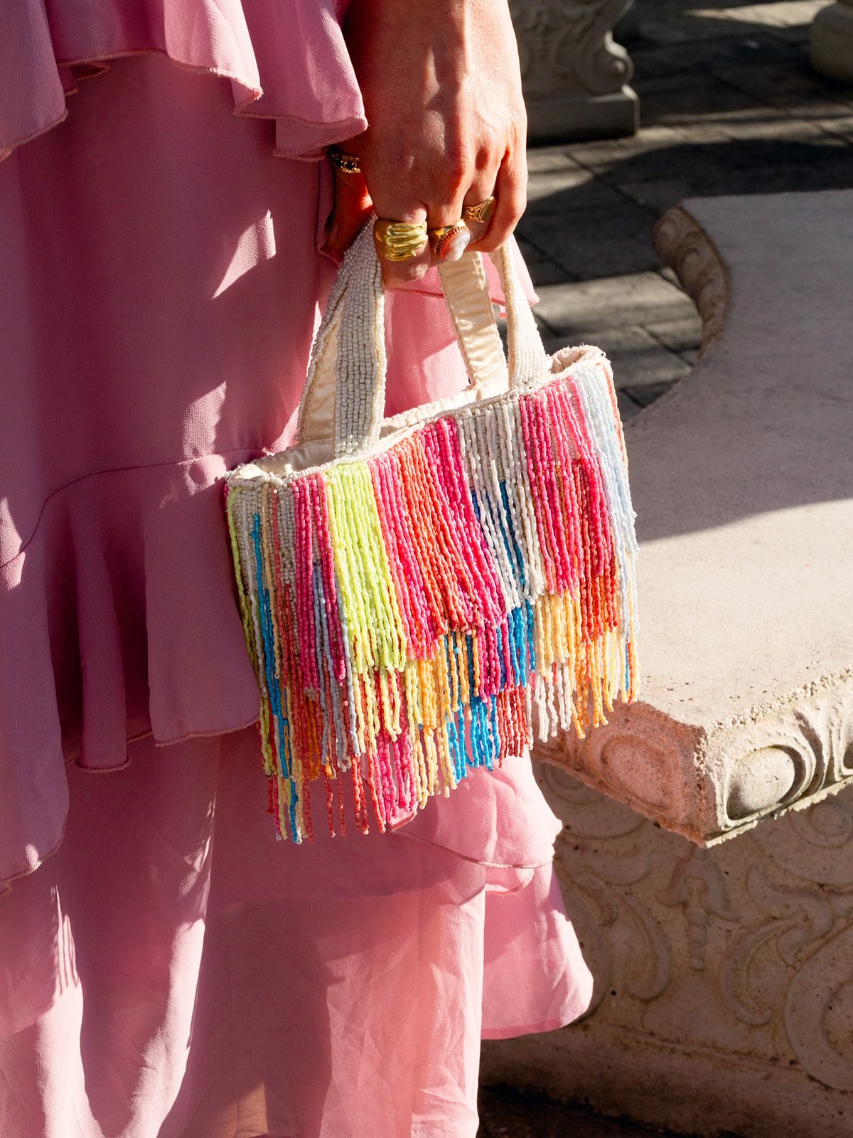 Colorful welcome party at Sunday in historic St. Augustine, Florida