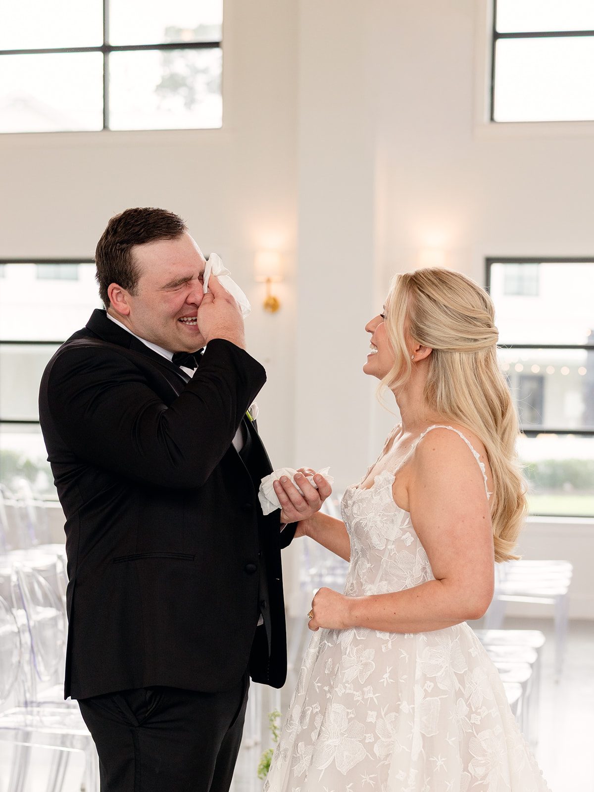 Black tie wedding party at Boxwood Manor near Houston, Texas