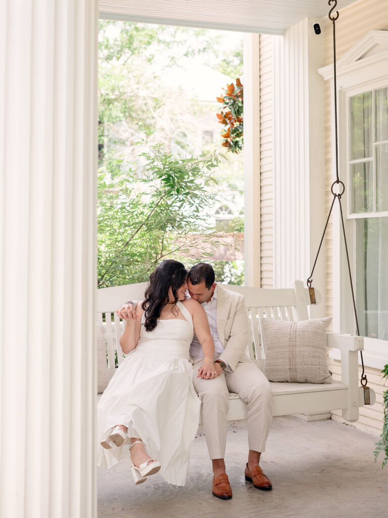 romantic picture of the newly engaged couple at their dream session
