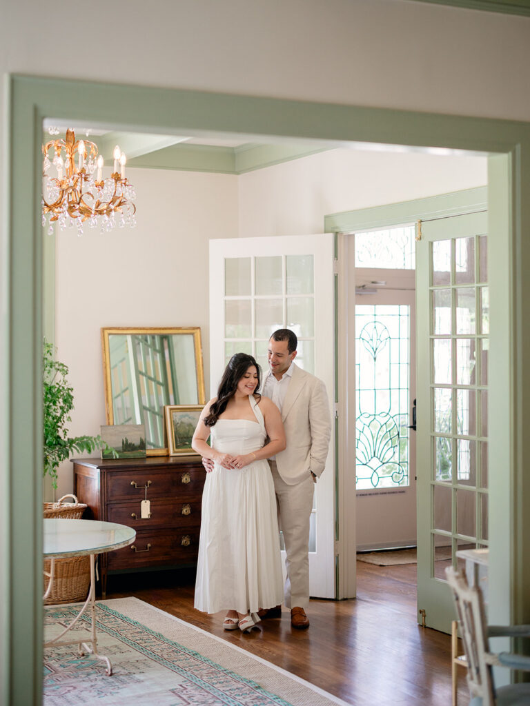 cute picture of the newly engaged couple at their dream session